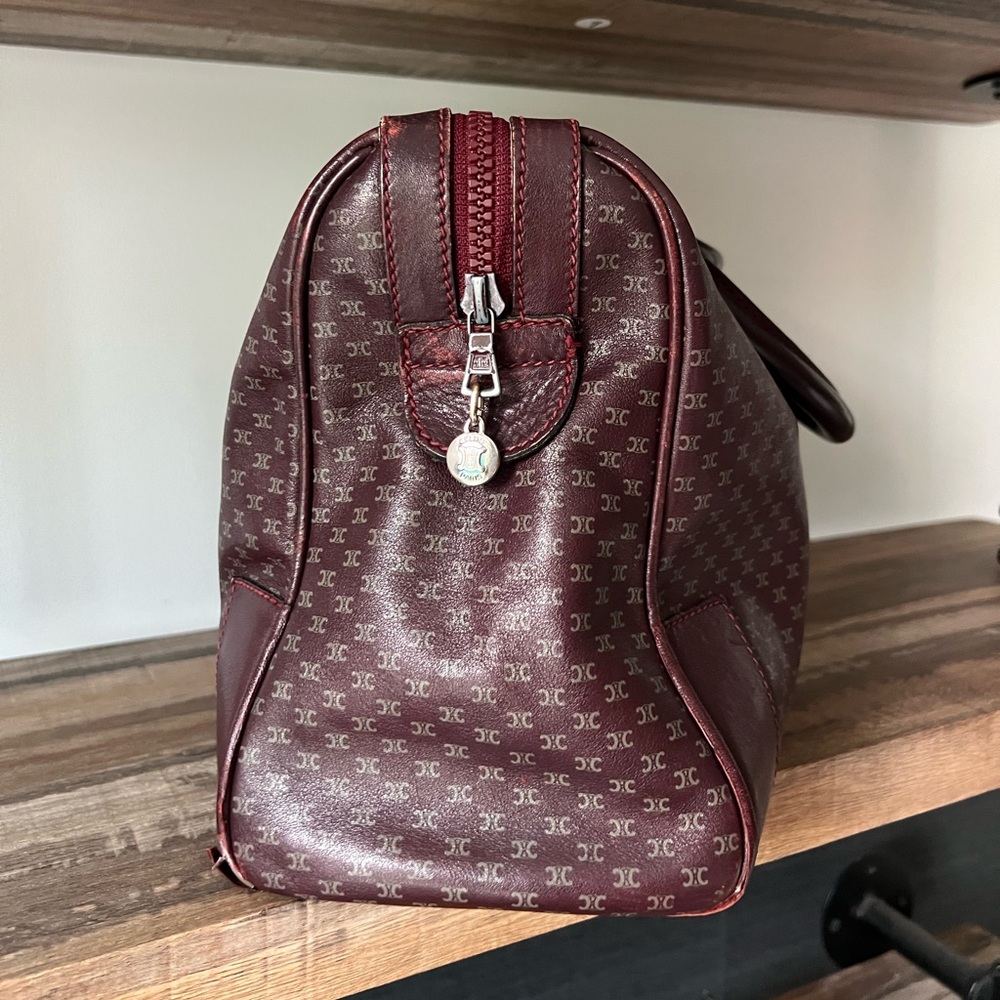 EUC Celine Macadam Burgundy Boston Bag All Leather RARE - Picture 3 of 15